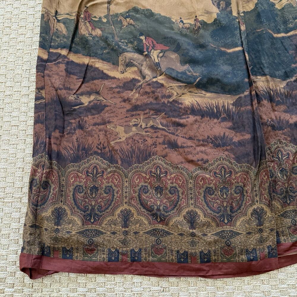 Vintage Lauren Ralph Lauren Wool Blend Midi Skirt Equestrian Fox Hunt Sz 22 - Picture 4 of 16
